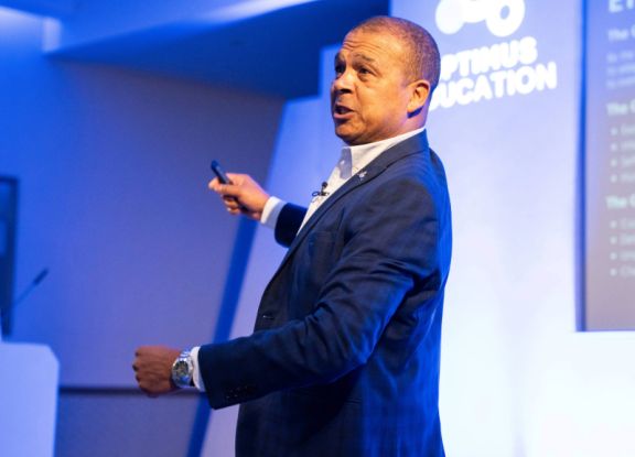 Keynote speaker on stage